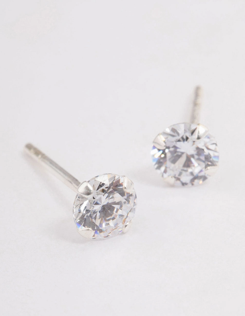 Sterling Silver Cubic Zirconia Stud Earrings Layered Fit