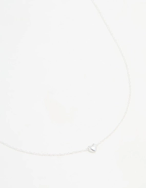 Sterling Silver Heart Pendant Necklace Timeless Contour
