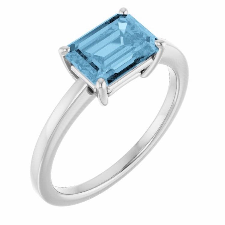 Anniversary Choice Sterling Silver Natural Sky Blue Topaz Ring