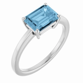 Anniversary Choice Sterling Silver Natural Sky Blue Topaz Ring