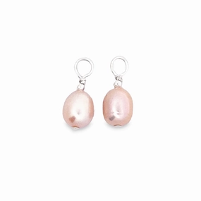 Festive Style Gift Appeal Sterling Silver Pink Freshwater Pearl Earring Charms