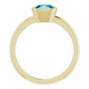 Sparkling Jewelry Style Ready 14K Yellow Natural London Blue Topaz Ring