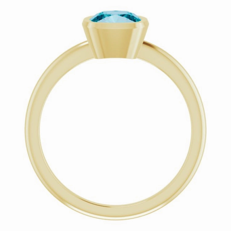 Sparkling Jewelry Style Ready 14K Yellow Natural London Blue Topaz Ring