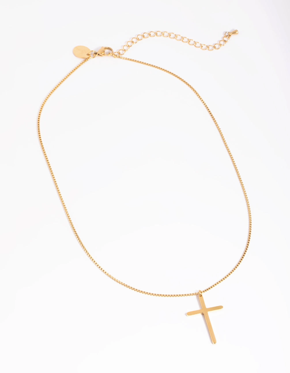 Waterproof Gold Plated Stainless Steel Cross Necklace Light Fit Dazzle Factor