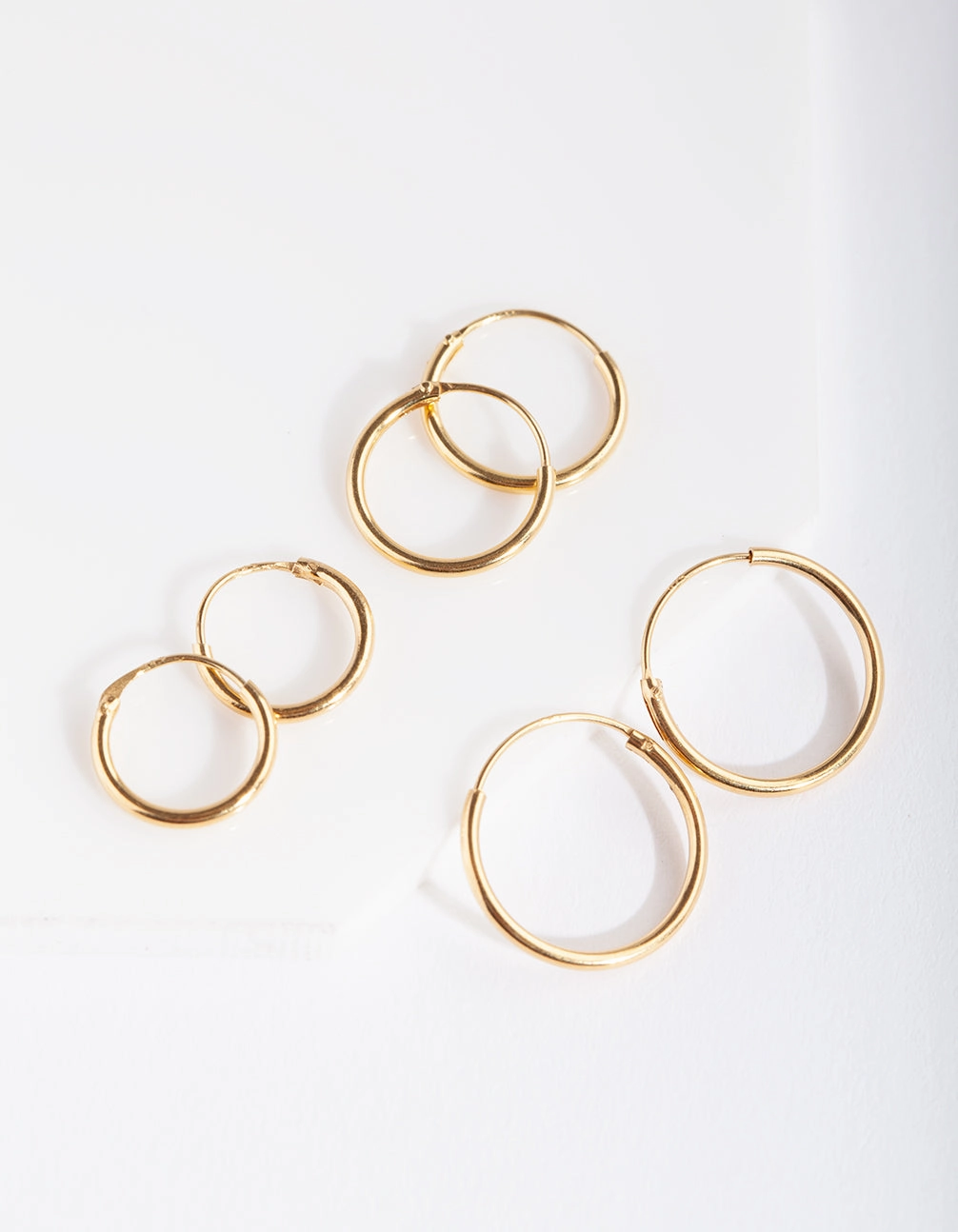 Gold Plated Sterling Silver Classic Hoop Earring Pack Eye-Catching Craft