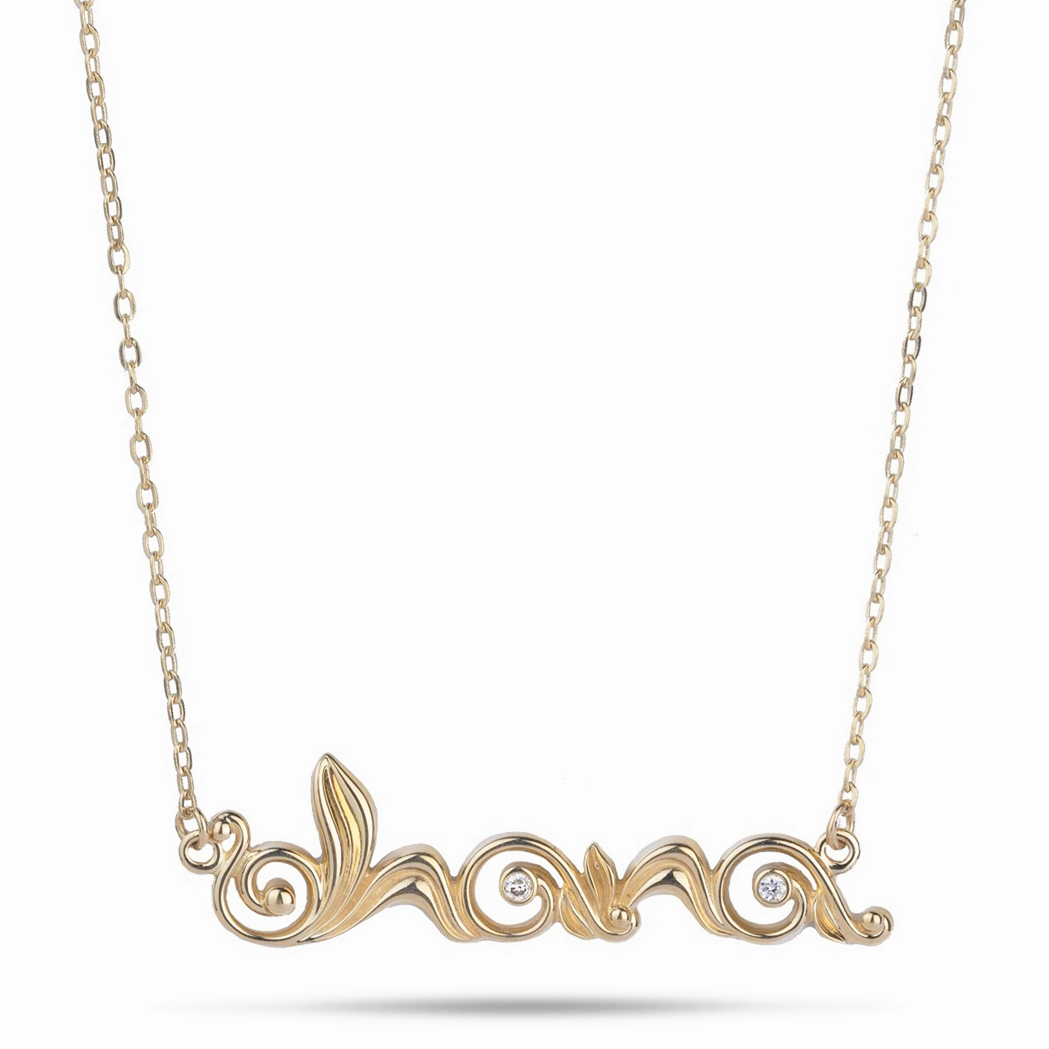 16-18" Adjustable Living Heirloom ?Ohana Necklace in Gold with Diamond Night Spark Cool Contrast