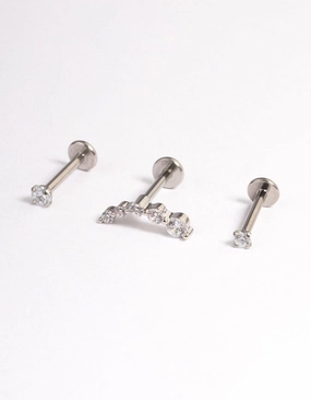 Dressed Look Couture Accent Surgical Steel Cubic Zirconia Crawler Flat Back Pack