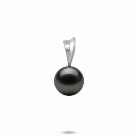 Tahitian Black Pearl Pendant in White Gold - 10-11mm Radiant Gem