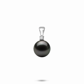Bold Radiance Model Fit Tahitian Black Pearl Pendant in White Gold with Diamond - 10-11mm