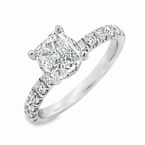 Timeless Collection Under-Halo Round Engagement Ring Accent Detail