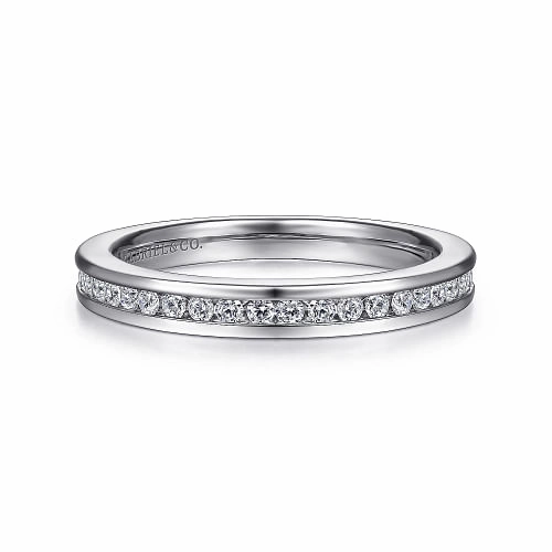 Office Vibe elegant design Toledo - 14K White Gold Channel Set Diamond Wedding Band - 0.25ct