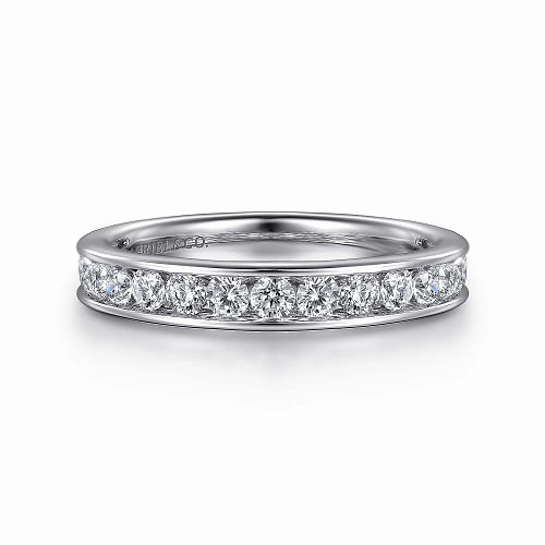 Toledo - 14K White Gold Channel Set Diamond Wedding Band - 0.75ct Sophisticated Shine Pieces