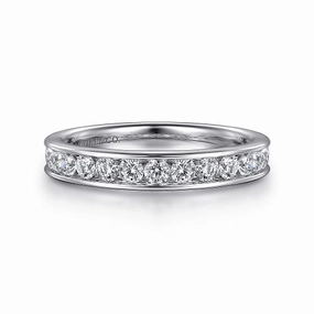 Toledo - 14K White Gold Channel Set Diamond Wedding Band - 0.75ct Sophisticated Shine Pieces