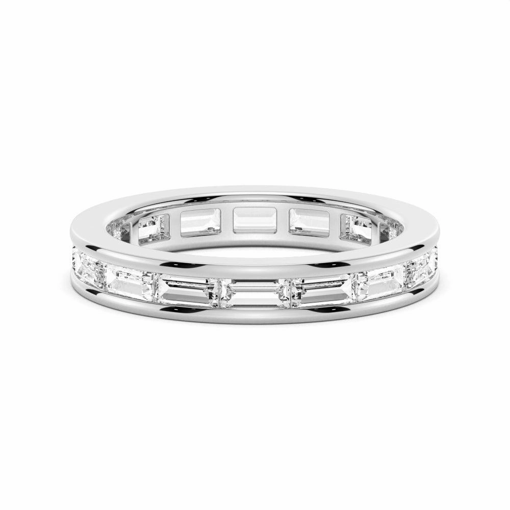 Outdoor Event Glistening Accent 3.21 CT. Channel Set Baguette Cut Moissanite Wedding Eternity Band