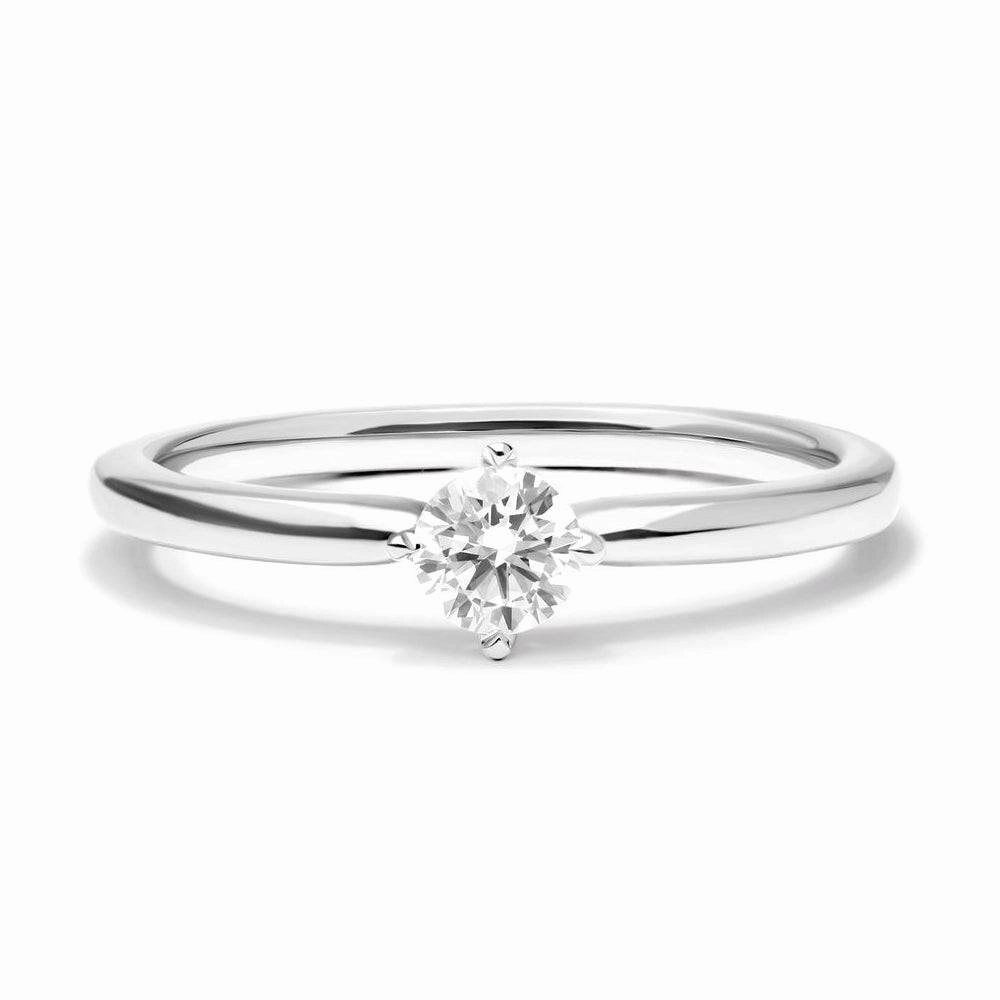 Petite Round Cut Lab Grown Diamond Solitaire Promise Ring Rich Detailing Radiant Shine Look