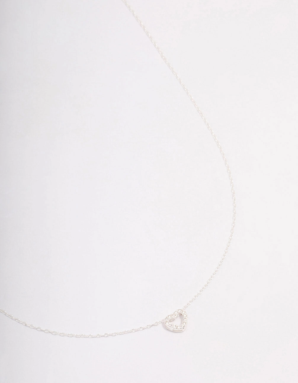 Sterling Silver Cubic Zirconia Heart Pendant Necklace Glow Layer