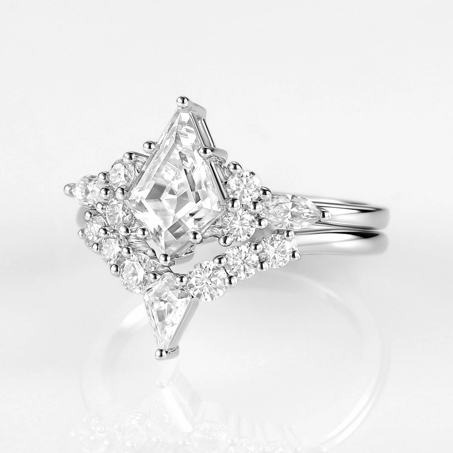 Gift Pack Twin Flames - 1.0ct Kite Lab Grown Diamond Ring Set 2pcs