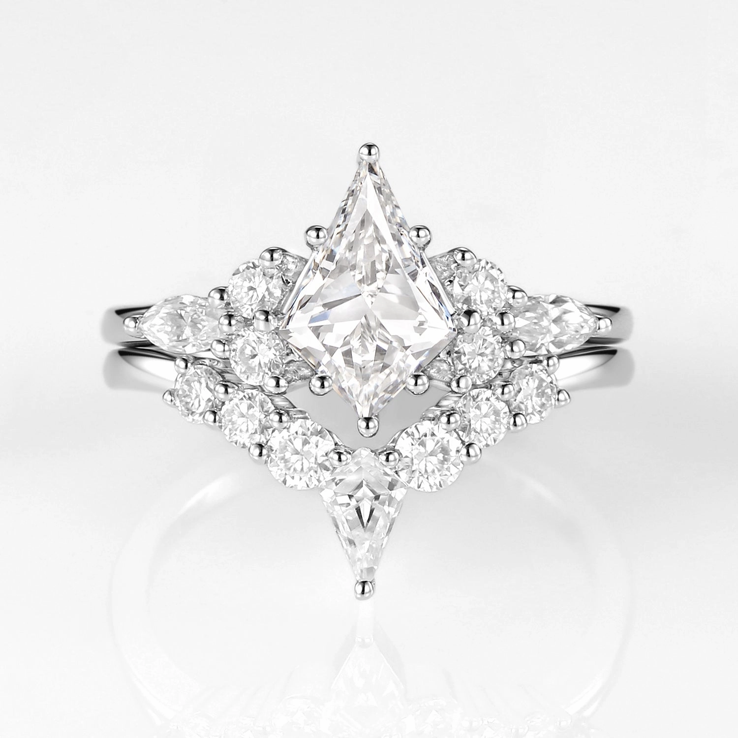 Twin Flames - 1.0ct Kite Lab Grown Diamond Ring Set 2pcs Winter Fashion