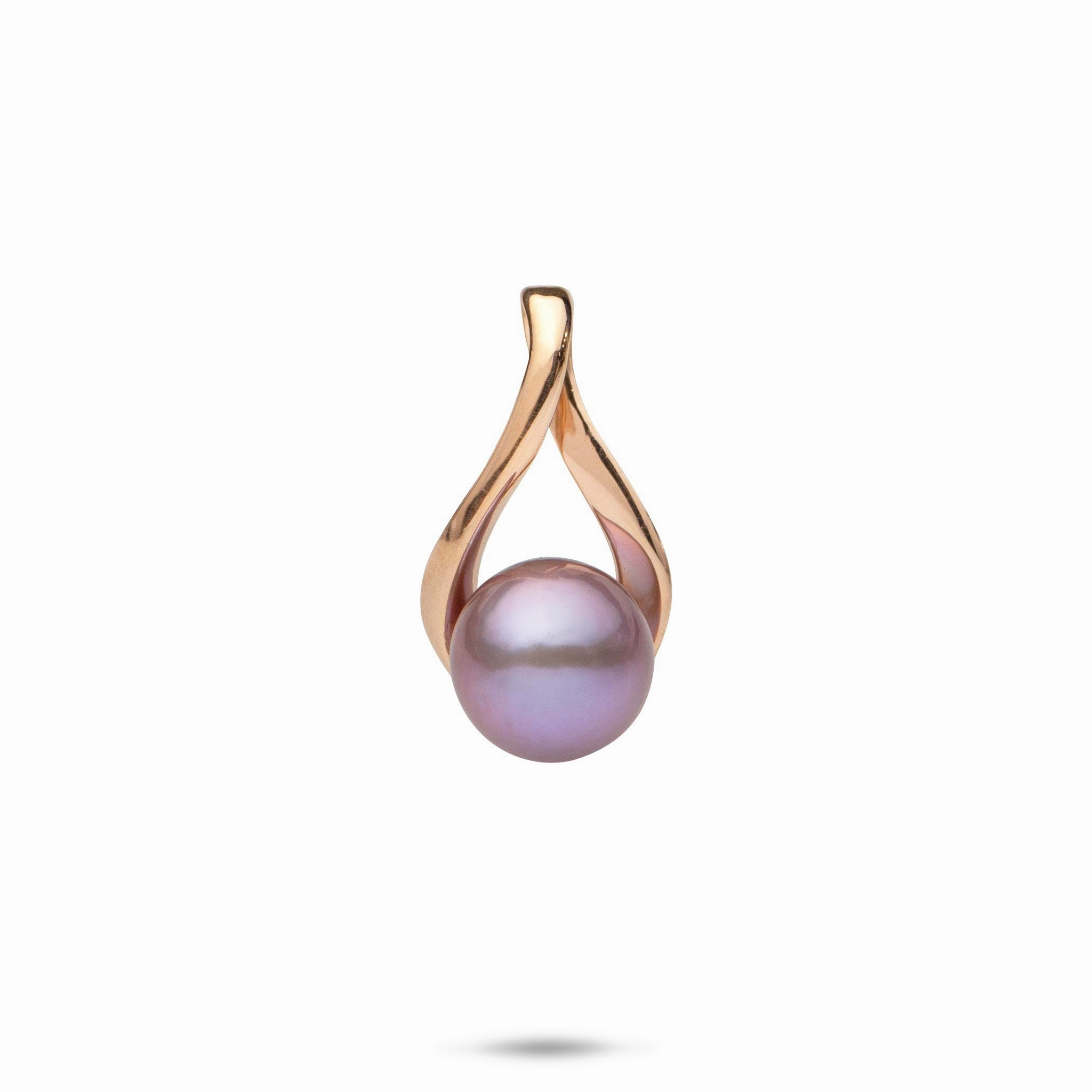Graceful Appeal Ultraviolet Freshwater Pearl Pendant in Rose Gold - 9-10mm