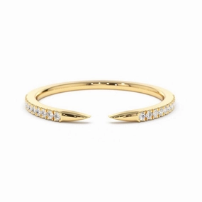 Refined Jewelry Pav?? Diamonds Claw Stacking Open Ring