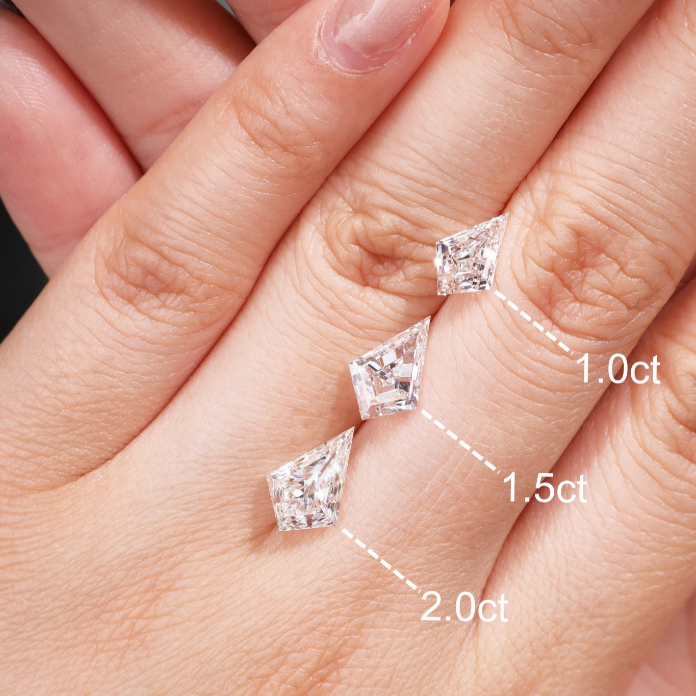 Timeless Article Unique Kite Lab Grown Diamond Three Leaves Engagement Ring Sets 2pcs - Ella