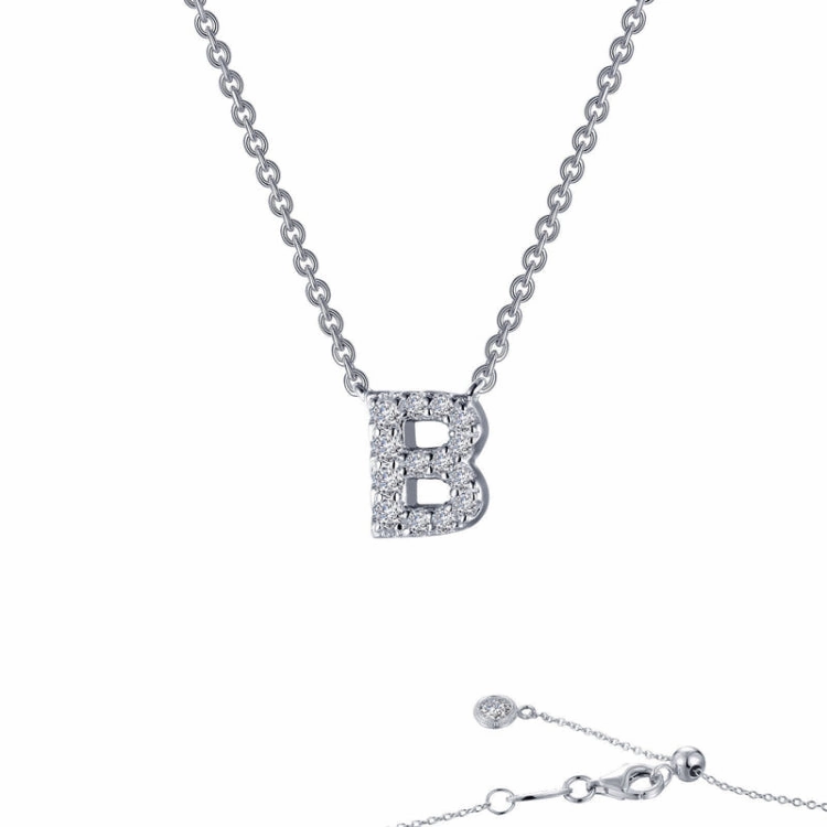 Letter B Pendant Necklace Shimmering Effect