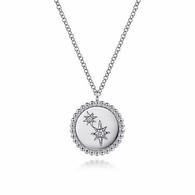 Refined Edge 925 Sterling Silver Diamond Star Pendant Necklace