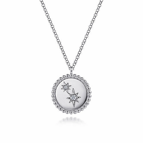 Refined Edge 925 Sterling Silver Diamond Star Pendant Necklace