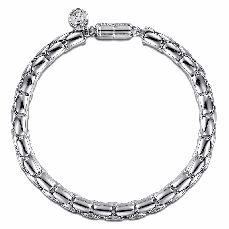 925 Sterling Silver Tubular Chain Bracelet Bright Choice Modern Twist