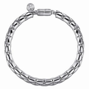 925 Sterling Silver Tubular Chain Bracelet Bright Choice Modern Twist
