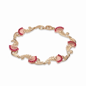???hi?a Lehua Ruby Bracelet in Two Tone Gold Party Detail