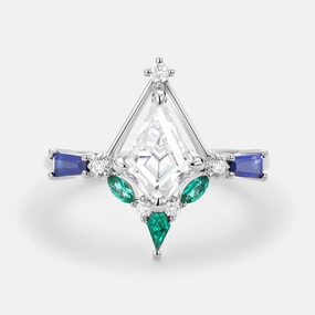 Modern Vibe Unique Kite Cut Moissanite Curved Engagement Ring