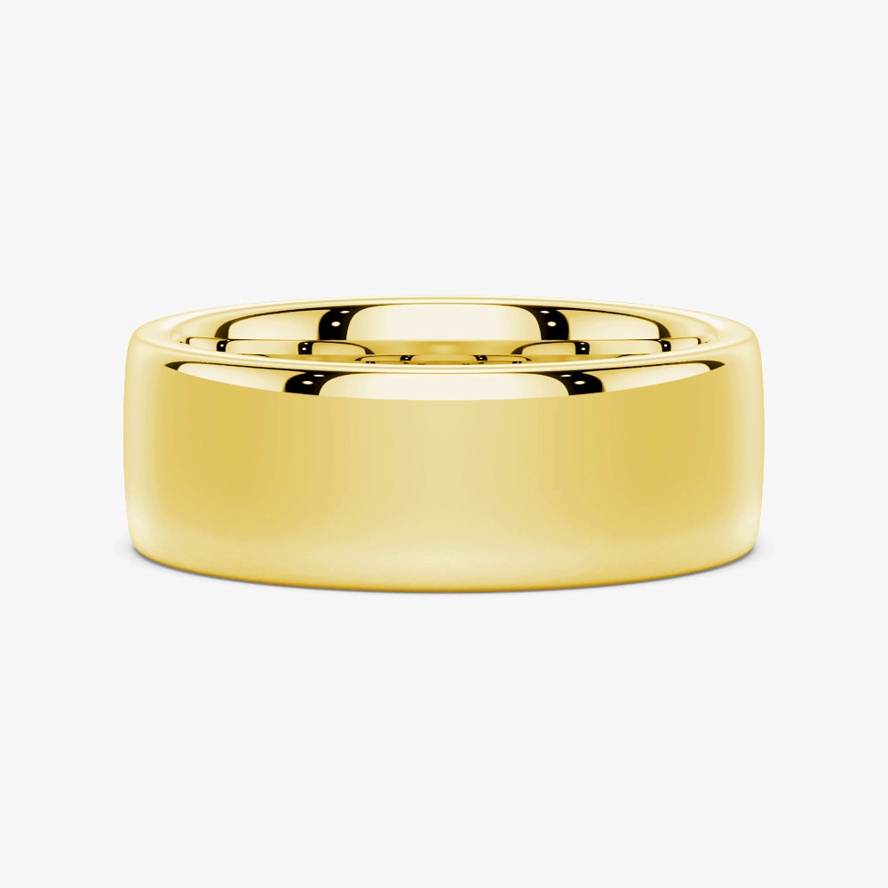 Quick Shine 8mm Classic High Polished Flat Surface Men's Wedding Band