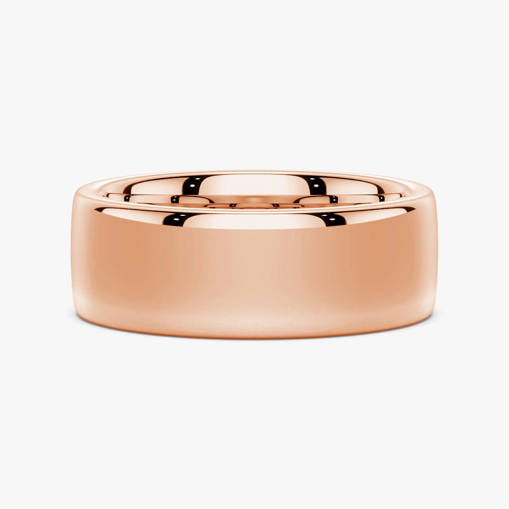 Luxury Set 8mm Classic High Polished Flat Surface Men's Wedding Band