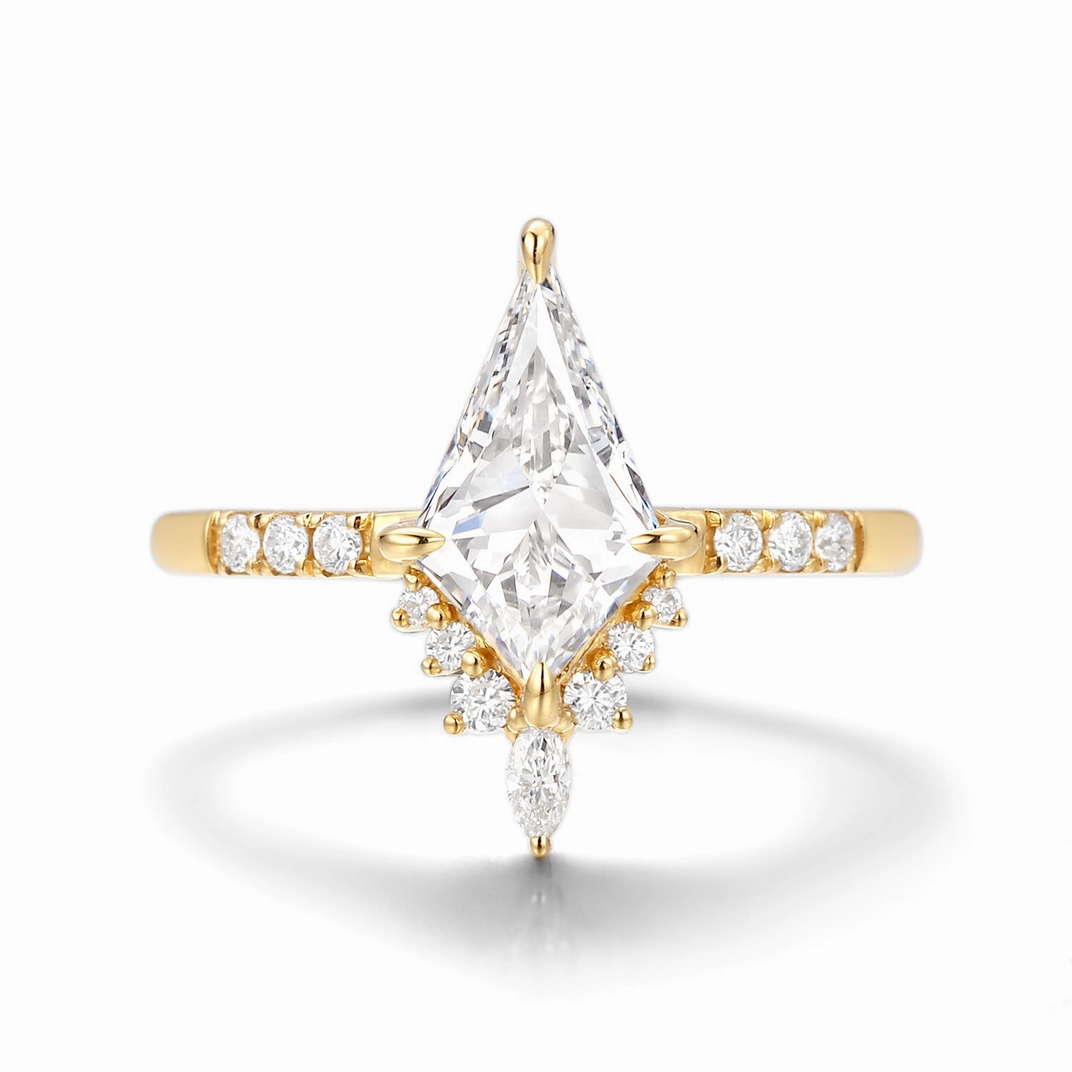 Fine Craft Glamorous Embellishment 1.0ct Kite Cut Lab Grown Diamond Engagement Ring - Starla