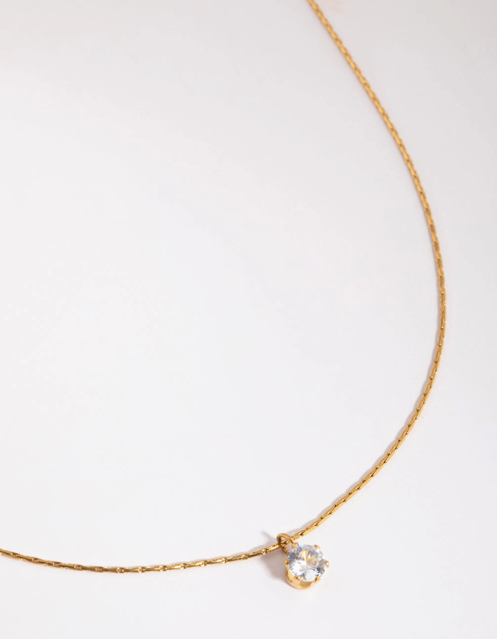 Waterproof Gold Plated Stainless Steel Diamante Necklace Dainty Detail Weekend Look