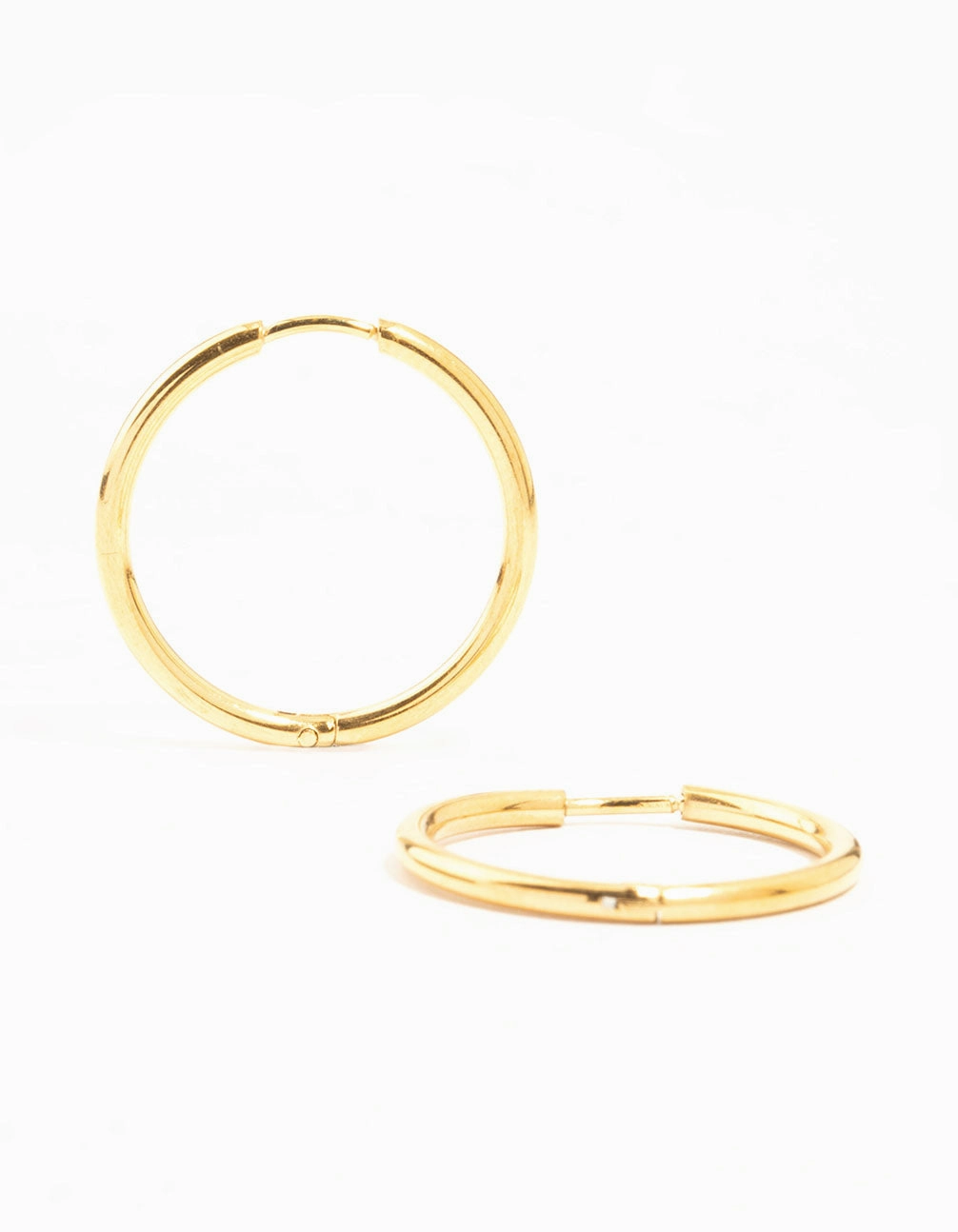 Fashion Pairing Waterproof Gold Plated Stainless Steel Fine Hoop Earrings