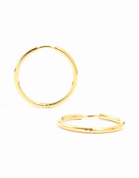 Fashion Pairing Waterproof Gold Plated Stainless Steel Fine Hoop Earrings