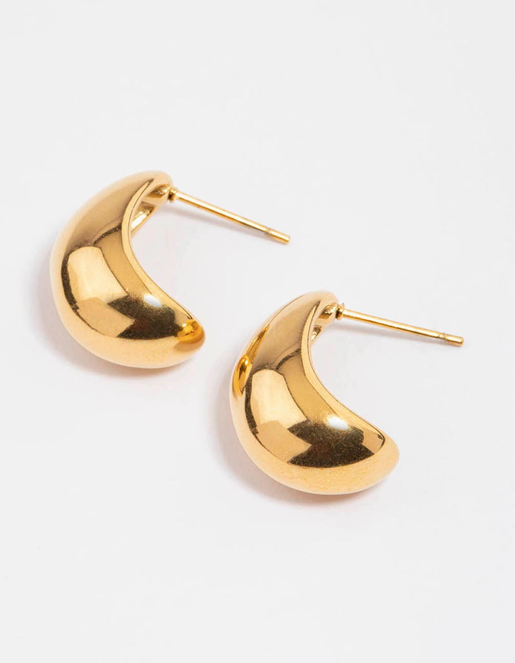 Waterproof Gold Plated Stainless Steel Small Bubble Hoop Earrings Daily Fashion