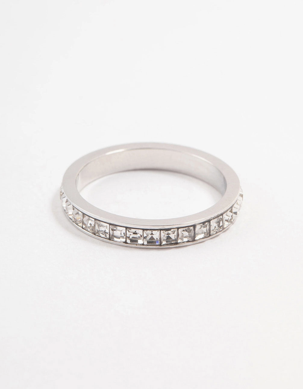 Waterproof Stainless Steel Cubic Zirconia Band Ring Trend Setter