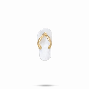 Finest Touch Bridal Collection White Mother of Pearl Slipper Pendant in Gold - 19mm
