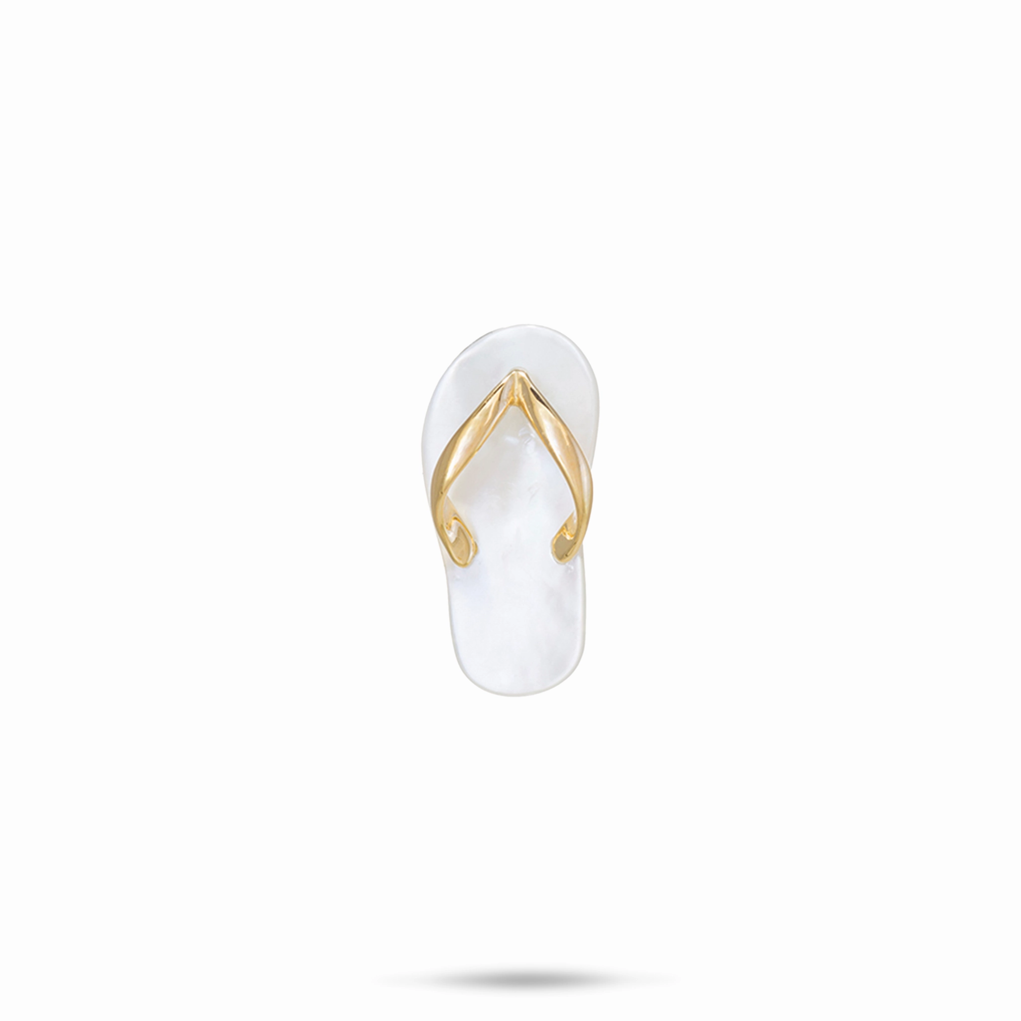 Finest Touch Bridal Collection White Mother of Pearl Slipper Pendant in Gold - 19mm